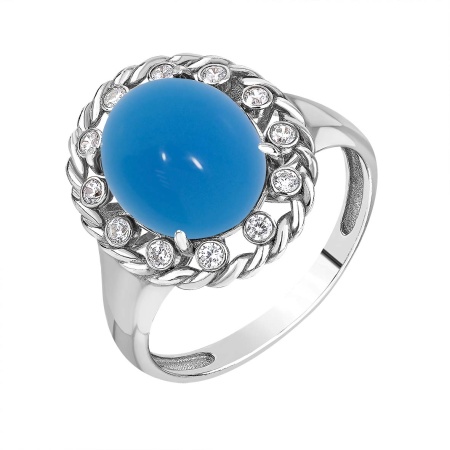 Купить кольцо из серебра с агатом и фианитами в интернет-магазине KRASNOE