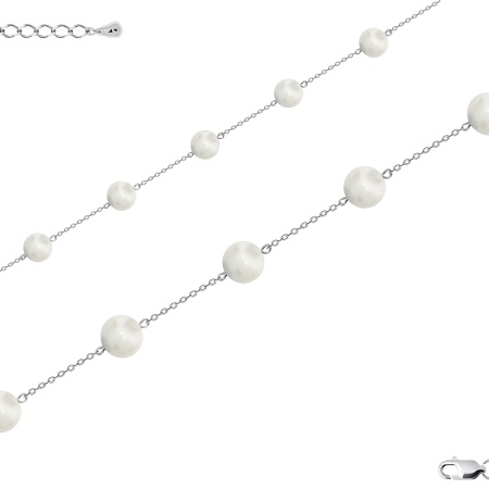 Купить браслет из серебра с жемчугом