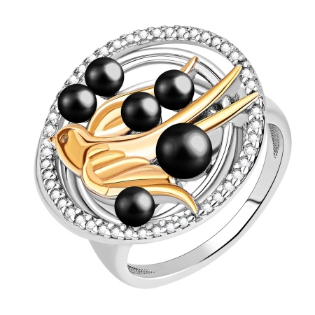 Купить кольцо из серебра с агатами и фианитами в интернет-магазине KRASNOE