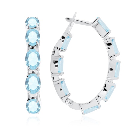 Серьги из серебра с топазом 2340071183 от KRASNOE, металл Серебро, вставка Топаз Sky