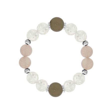 Купить браслет из серебра с агатами, кварцем и кварцем