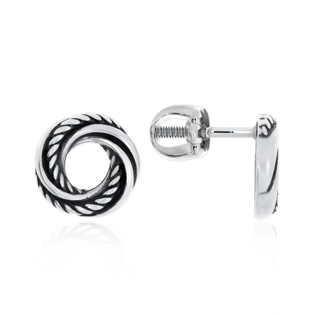 Пусеты из серебра без вставок П310401720 от KRASNOE, металл Серебро, вставка Без вставок