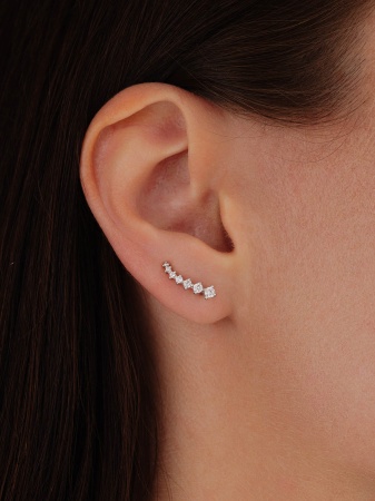 Серьги из серебра с фианитами 2340202051 от KRASNOE, металл Серебро, вставка Фианит