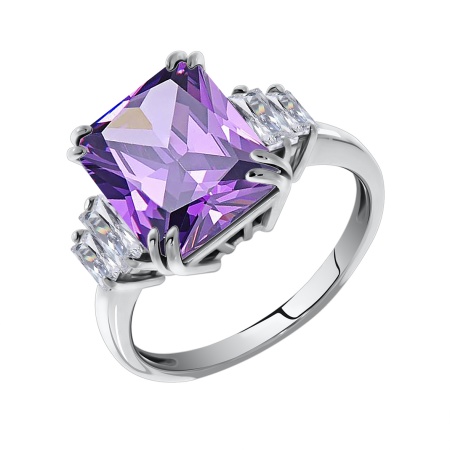 Купить кольцо из серебра с кварцем и фианитами в интернет-магазине KRASNOE