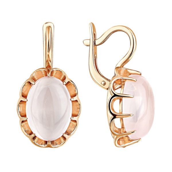 Серьги из серебра с кварцем