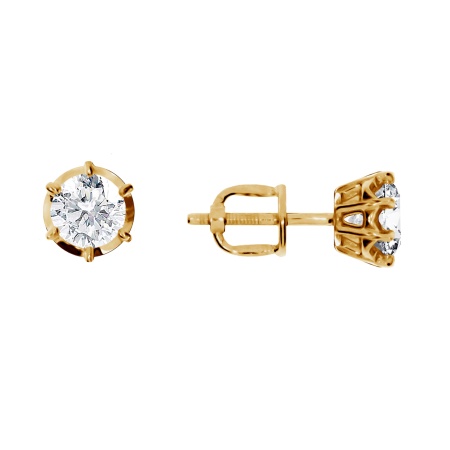 Пусеты из серебра с фианитами 3202015937 от KRASNOE, металл Серебро, вставка Фианит