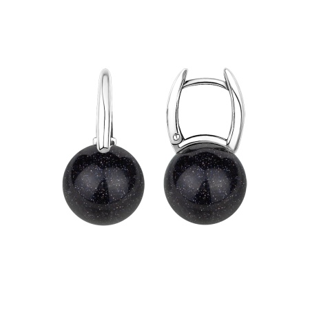 Серьги с авантюрином 2340364318-20 от KRASNOE, металл Серебро, вставка 