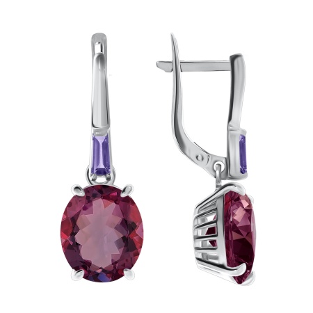 Серьги из серебра с фианитами и кристалл ювелирныйами 2340290220-33 от KRASNOE, металл Серебро, вставка Кристалл ювелирный