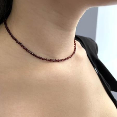 Бусы из серебра с гранатом 8340156038-38