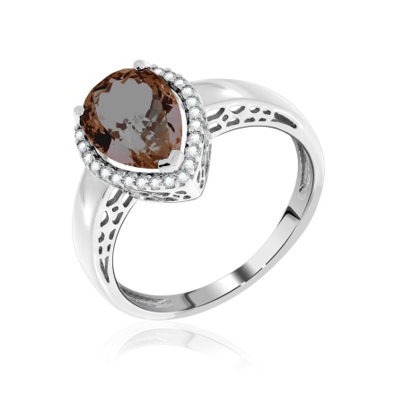 Купить кольцо из серебра с топазом и фианитами в интернет-магазине KRASNOE