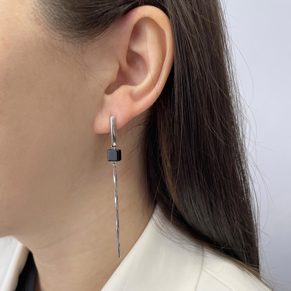 Серьги из серебра с агатами Серьги из серебра с агатами