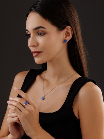 Пусеты из серебра с кошачим глазом 2340265946-70 от KRASNOE, металл Серебро, вставка Кошачий глаз