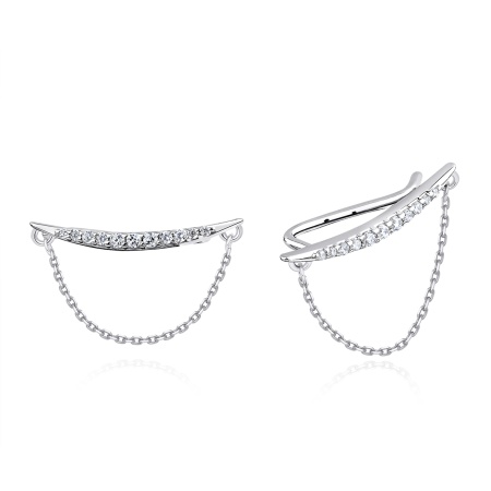 Серьги из серебра с фианитами