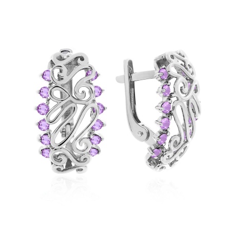 Серьги из серебра с ситаллами 2340884753-92 от KRASNOE, металл Серебро, вставка Ситалл