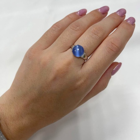 Купить кольцо из серебра с кошачим глазом в интернет-магазине KRASNOE