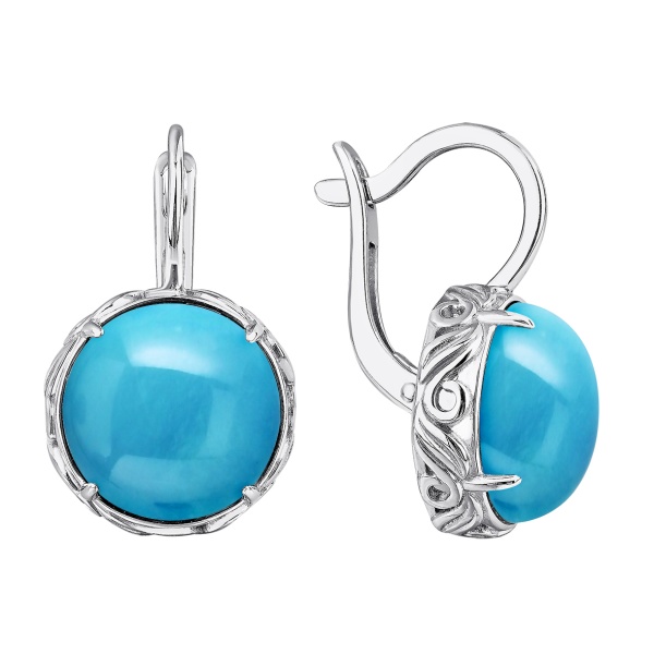 Серьги из серебра с бирюзой