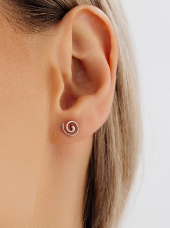 Пусеты из серебра без вставок 2340402139 от KRASNOE, металл Серебро, вставка Без вставок