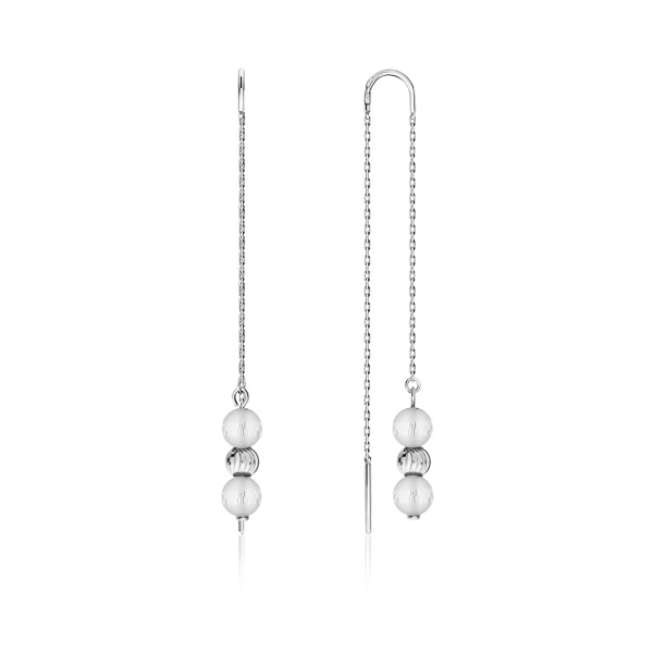 Серьги из серебра с хрусталём 2340520714-2-2 от KRASNOE, металл Серебро, вставка Горный хрусталь