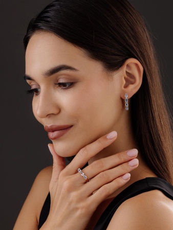 Серьги из серебра с топазами