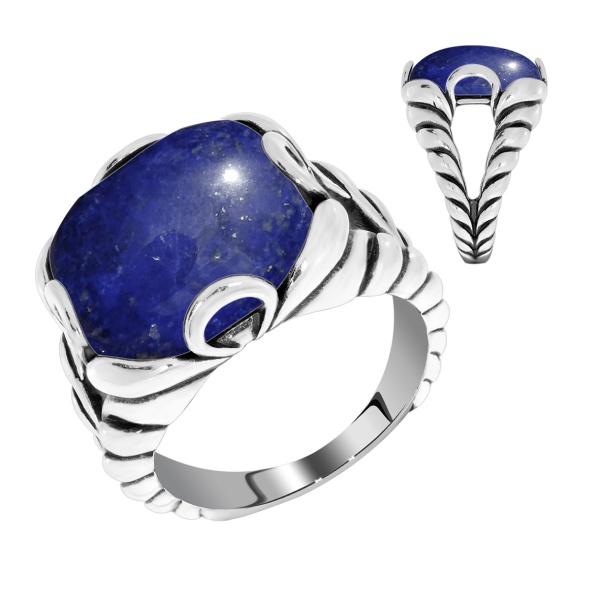 Купить кольцо из серебра с лазуритом в интернет-магазине KRASNOE Купить кольцо из серебра с лазуритом в интернет-магазине KRASNOE