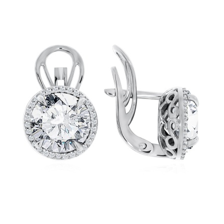 Серьги из серебра с фианитами 2340200888л от KRASNOE, металл Серебро, вставка Фианит