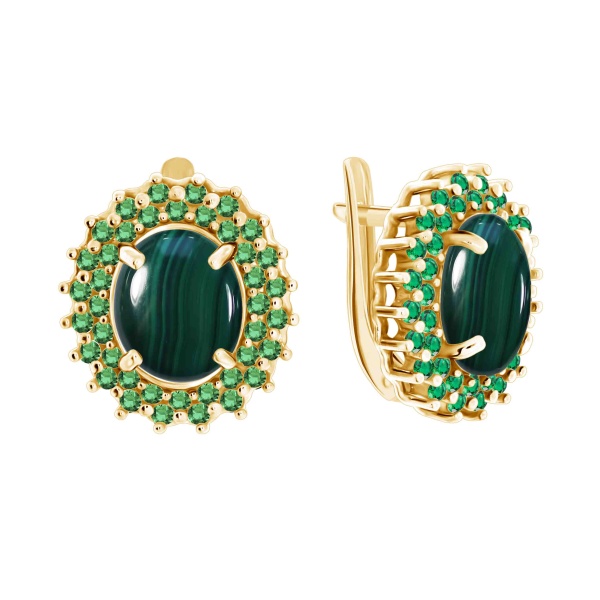 Серьги из серебра с малахитами и ситаллами со скидкой Серьги из серебра с малахитами и ситаллами со скидкой