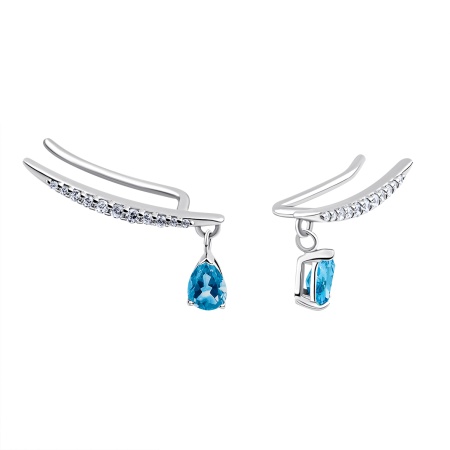 Серьги из серебра с фианитами 2340204903л-70 от KRASNOE, металл Серебро, вставка Фианит