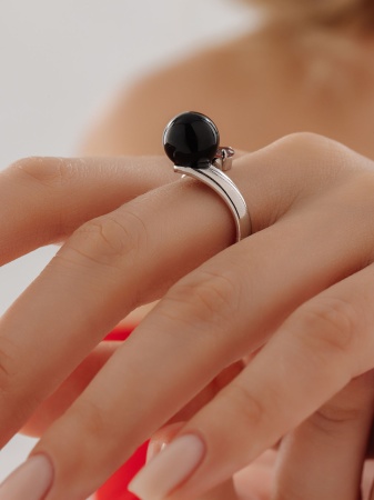 Купить кольцо из серебра с агатом и фианитом в интернет-магазине KRASNOE