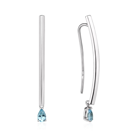 Серьги из серебра с топазами