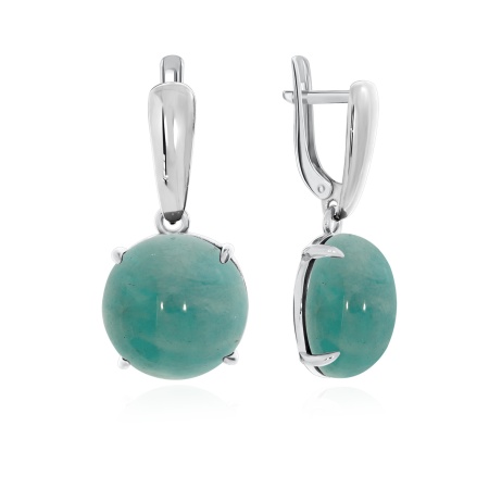 Серьги из серебра с амазонитами