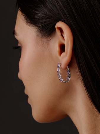 Серьги из серебра с аметист