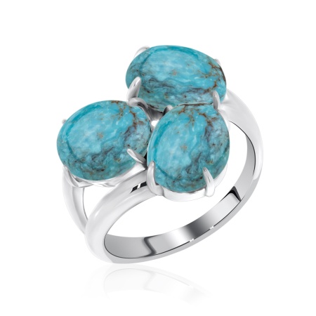Купить кольцо из серебра с бирюзой в интернет-магазине KRASNOE