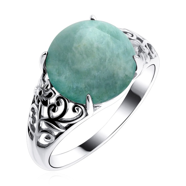 Купить кольцо из серебра с амазонитом в интернет-магазине KRASNOE