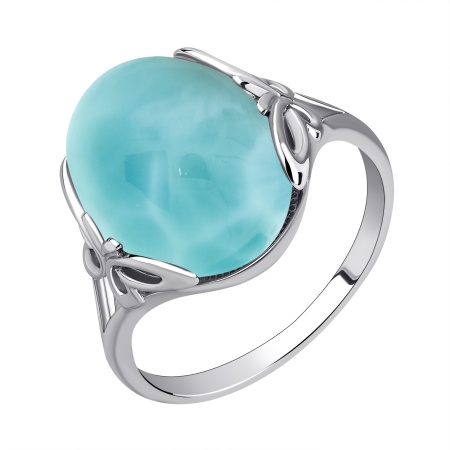 Кольцо из серебра с ларимаром со скидкой