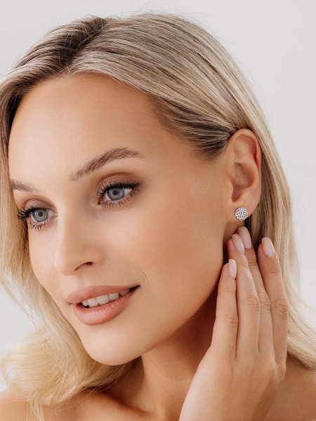 Пусеты из серебра без вставок в ювелирном интернет-магазине