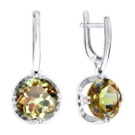 Серьги из серебра с фианитом