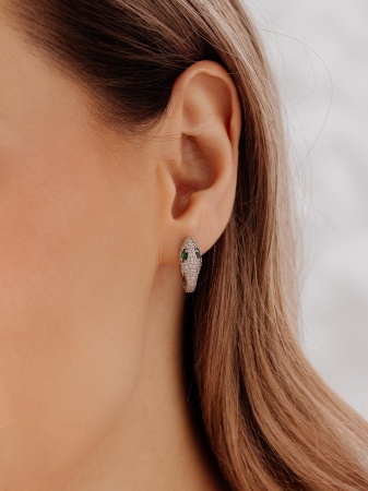 Серьги из серебра с фианитами