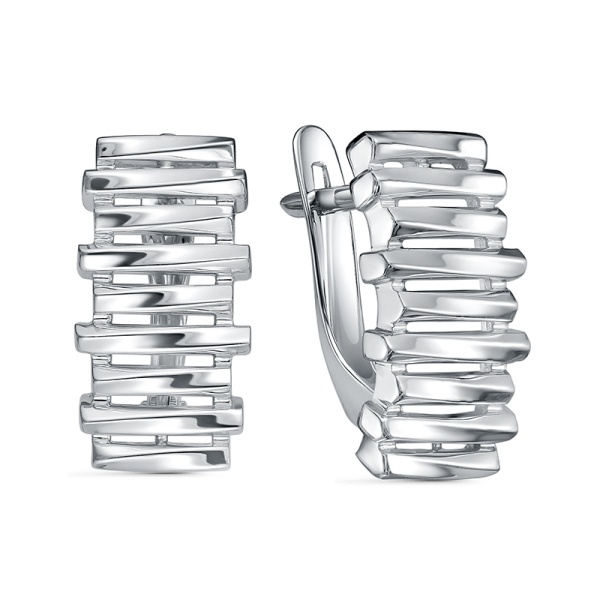 Серьги из серебра без вставок с2207733 от KRASNOE, металл Серебро, вставка Без вставок