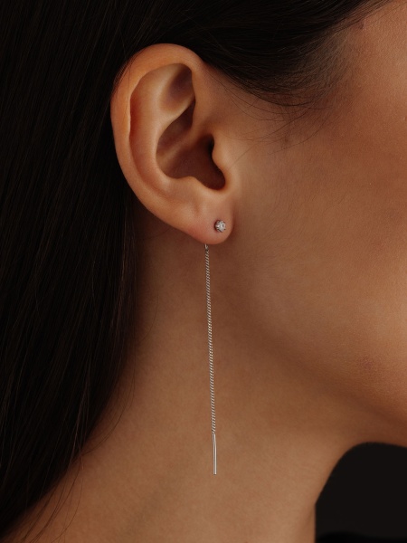 Серьги из серебра с фианитами в ювелирном интернет-магазине