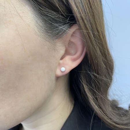 Пусеты из серебра с агатами