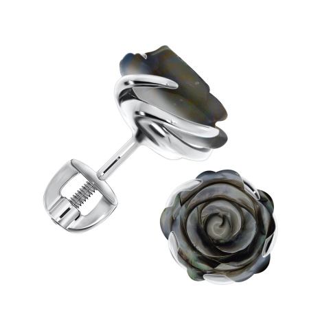 Пусеты из серебра с перламутрами П340491310-20 от KRASNOE, металл Серебро, вставка Перламутр