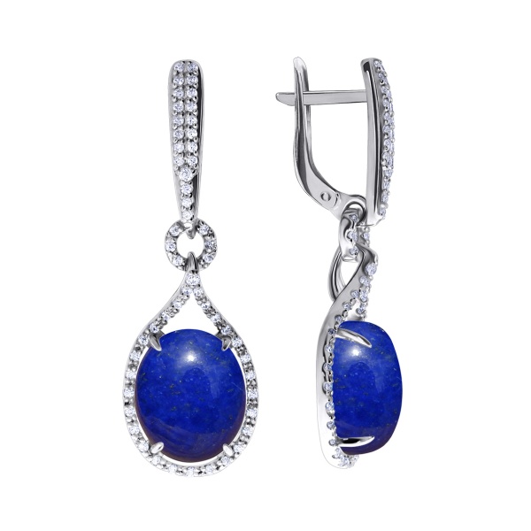 Серьги из серебра с лазуритом