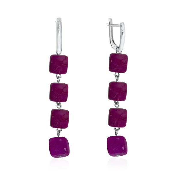 Серьги из серебра с агатами