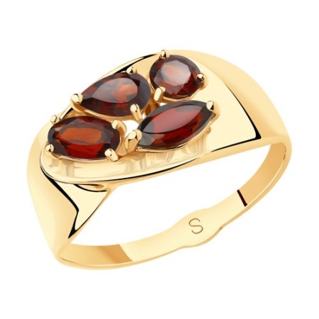 Купить кольцо из золота с гранатом в интернет-магазине KRASNOE