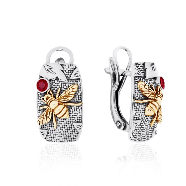 Серьги из серебра с корундом 2317161771-37 от KRASNOE, металл Серебро, вставка Корунд Натур.