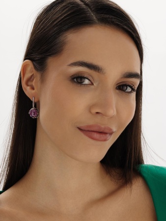 Серьги из серебра с фианитами