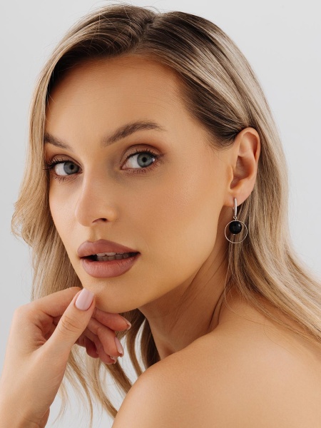 Серьги из серебра с агатами 2340391026-20 от KRASNOE, металл Серебро, вставка Агат