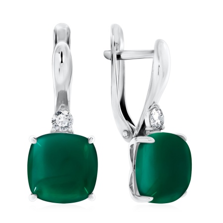 Серьги из серебра с агатами и фианитами 2340390380-60 от KRASNOE, металл Серебро, вставка Агат