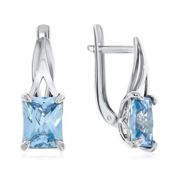 Серьги из серебра с фианитами 2340200095-70 от KRASNOE, металл Серебро, вставка Фианит