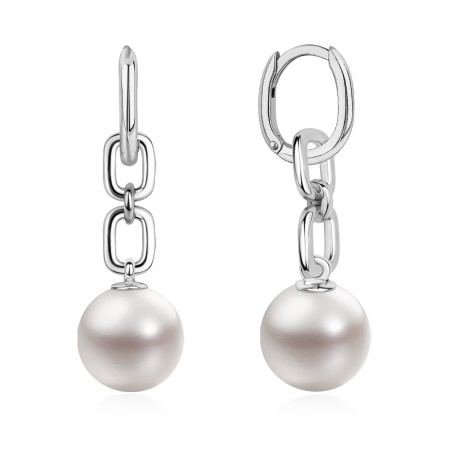 Серьги из серебра с жемчугами